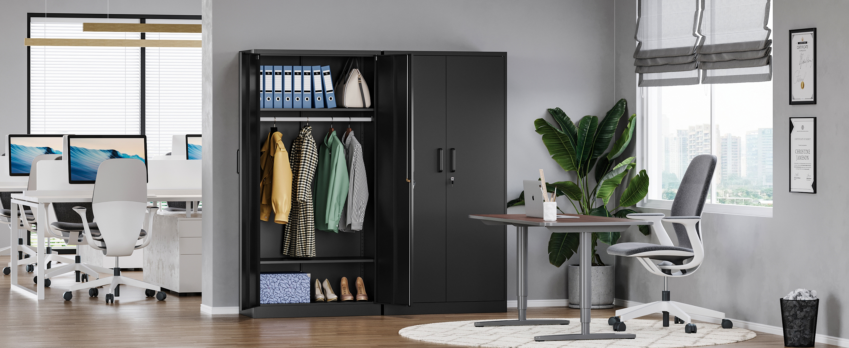 Amazon.com: MIIIKO Metal Clothing Storage Locker, Steel Wardrobe